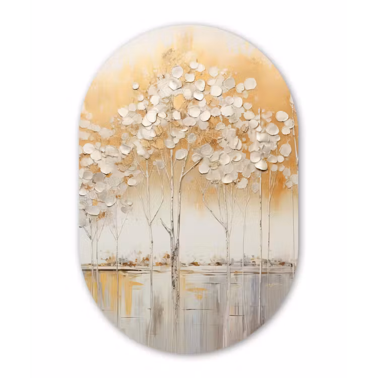 Bomen - Kunst - Acryl - Natuur Wandcirkel Ovaal Forex klein -3d