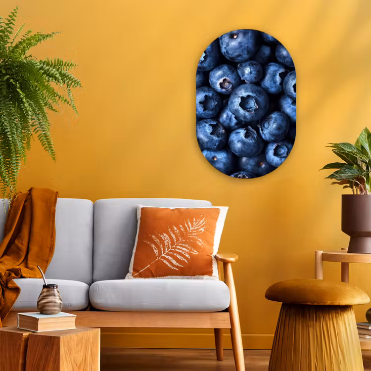 Bessen - Blauw - Fruit Wandcirkel Ovaal Forex klein -sfeer4