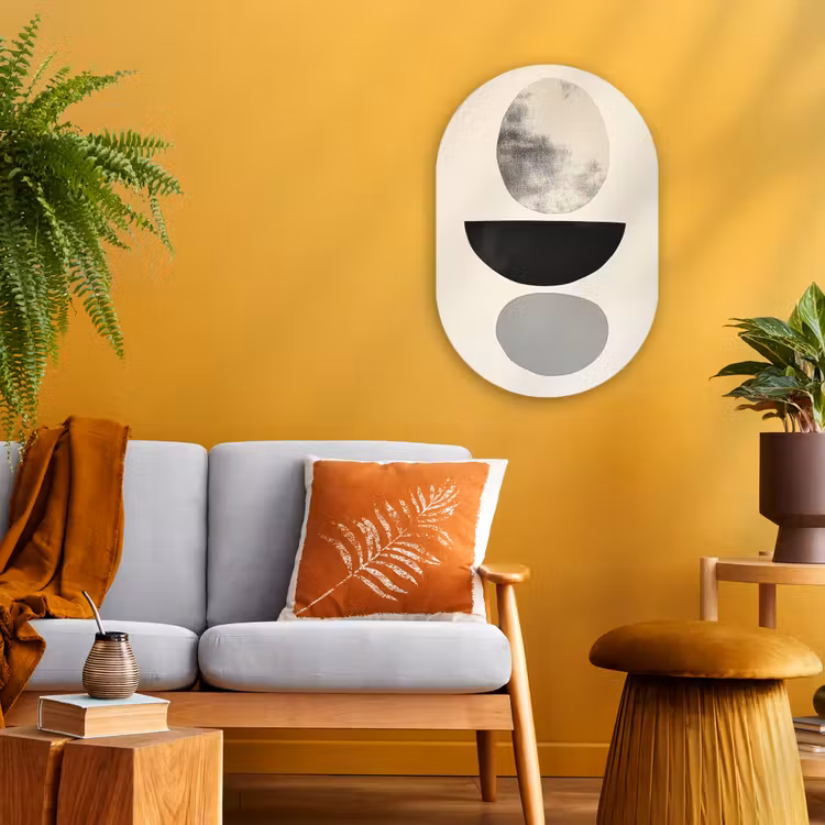 Beige - Japandi - Wabi sabi Wandcirkel Ovaal Forex klein -sfeer4