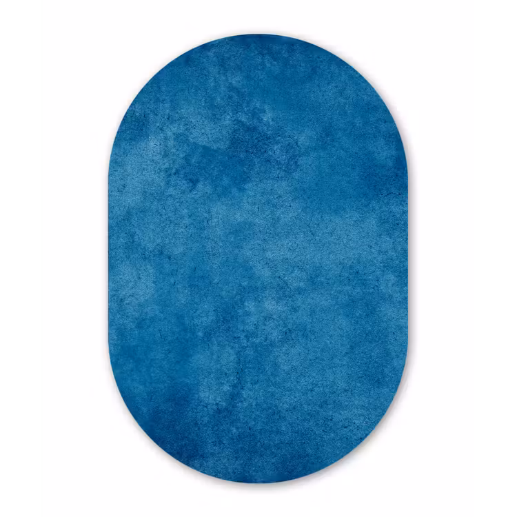 Beton - Blauw - Vintage Wandcirkel Ovaal Forex klein -3d