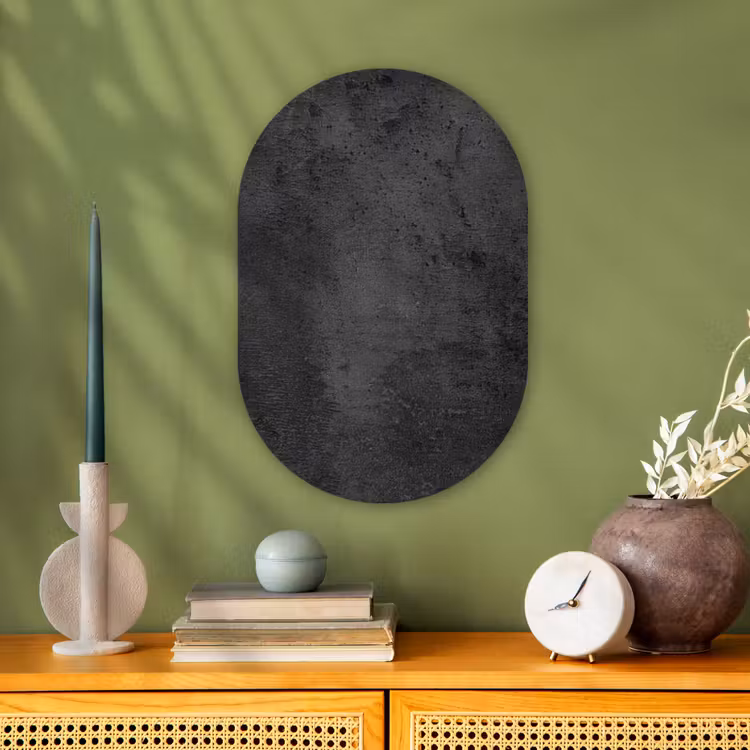 Beton - Robuust - Vintage Wandcirkel Ovaal Forex klein -sfeer2