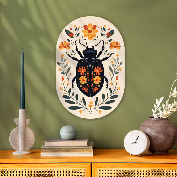 Bloemen - Oranje - Planten - Sierlijk Wandcirkel Ovaal Forex klein -sfeer2
