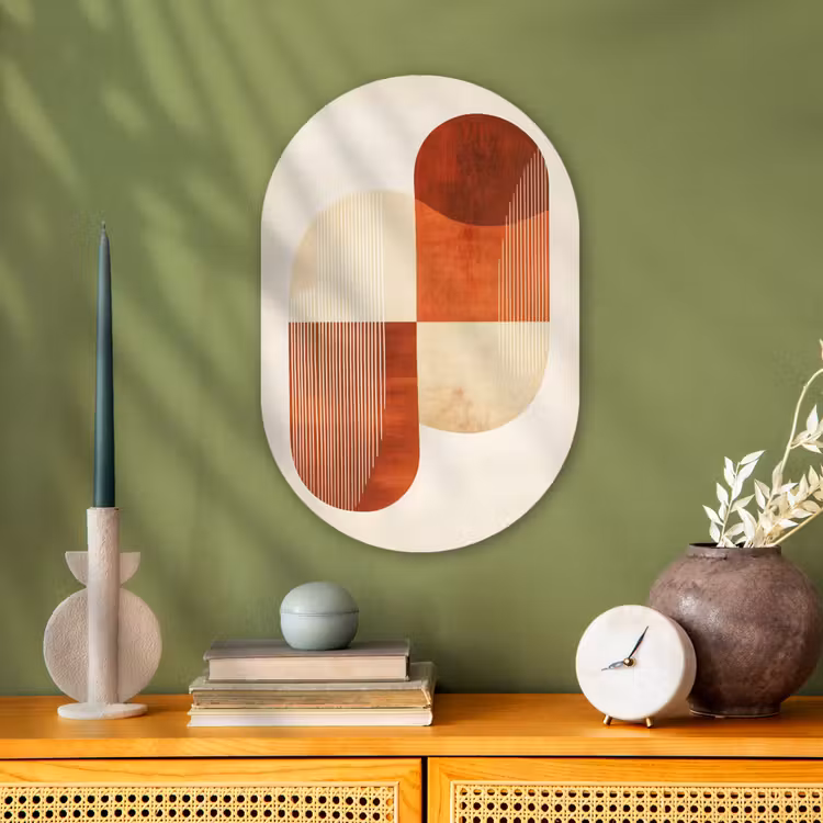 Bogen - Beige - Vormen Wandcirkel Ovaal Forex klein -sfeer2
