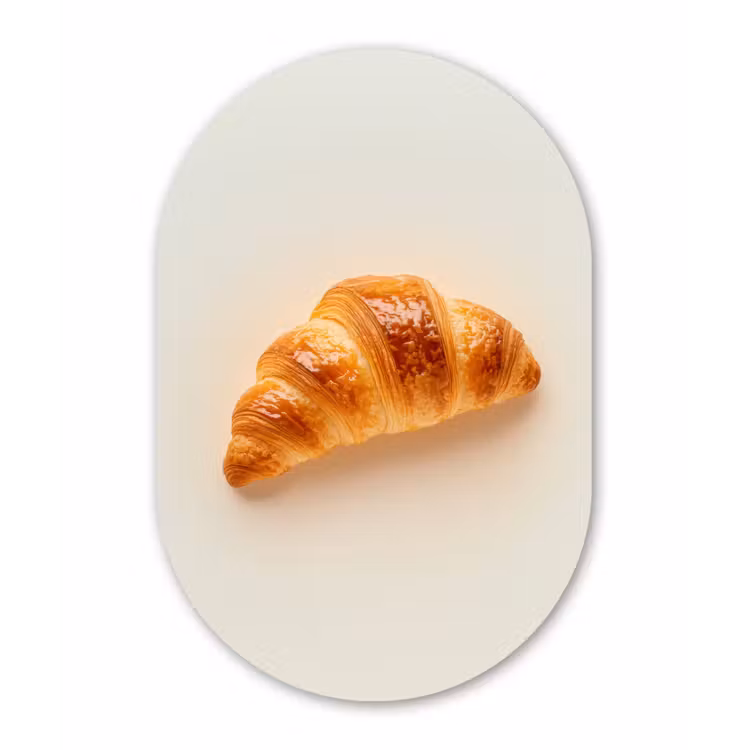 Croissant - Brood - Beige Wandcirkel Ovaal Forex klein -3d