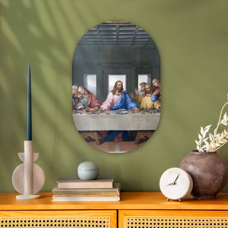 Het laatste avondmaal - Leonardo da Vinci Wandcirkel Ovaal Forex klein -sfeer2