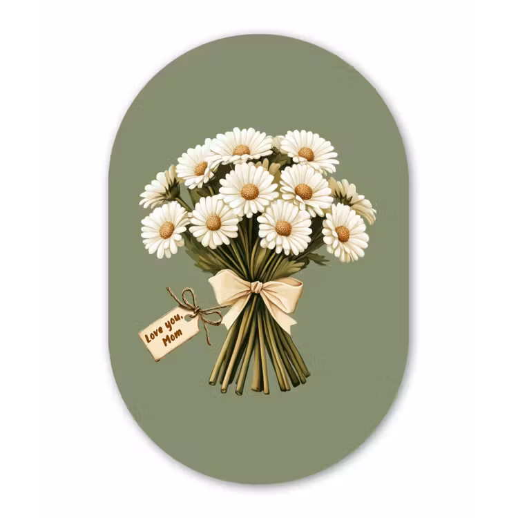 Lint - Boeket - Groen - Quote Wandcirkel Ovaal Forex klein -3d