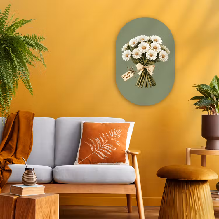 Lint - Boeket - Groen - Quote Wandcirkel Ovaal Forex klein -sfeer4