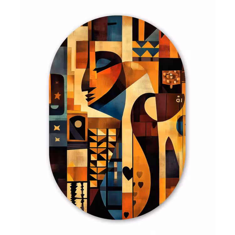 Figuren - Abstract - Symbolen Wandcirkel Ovaal Forex klein -3d