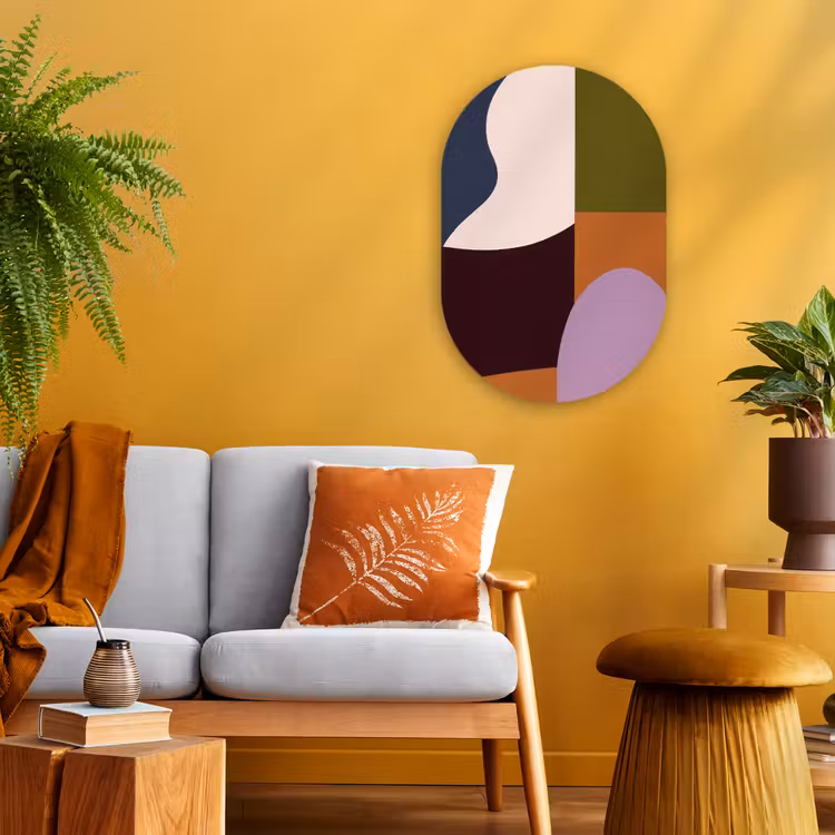Vormen - Abstract - Kleuren - Vierkant Wandcirkel Ovaal Forex klein -sfeer4