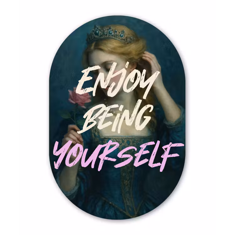 Vrouw - Roos - Quote Wandcirkel Ovaal Forex klein -3d