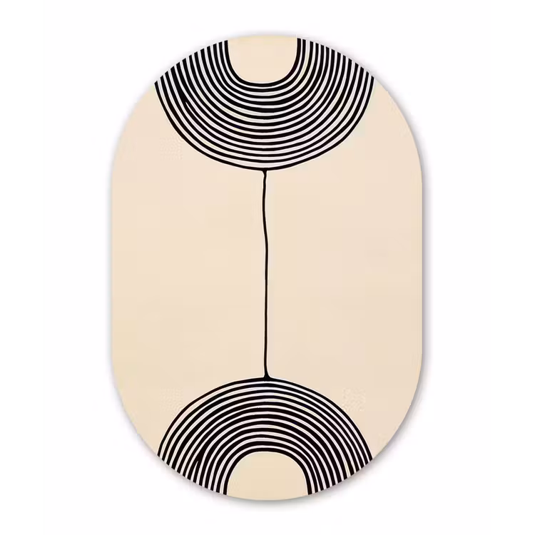 Geometrische bogen - Minimalistisch - Symmetrisch Wandcirkel Ovaal Forex klein -3d