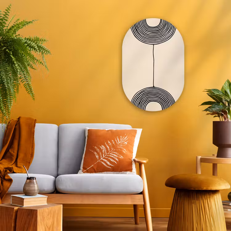 Geometrische bogen - Minimalistisch - Symmetrisch Wandcirkel Ovaal Forex klein -sfeer4