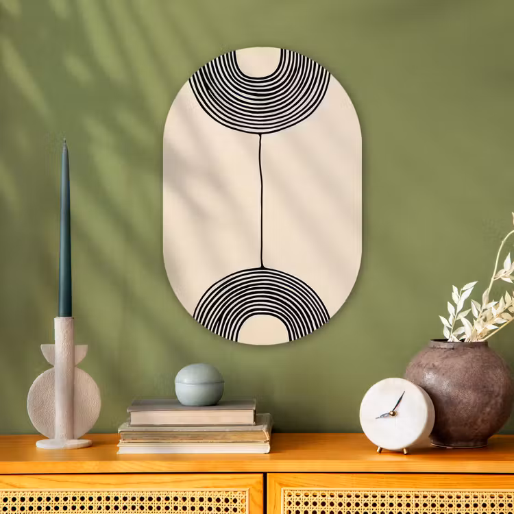 Geometrische bogen - Minimalistisch - Symmetrisch Wandcirkel Ovaal Forex klein -sfeer2