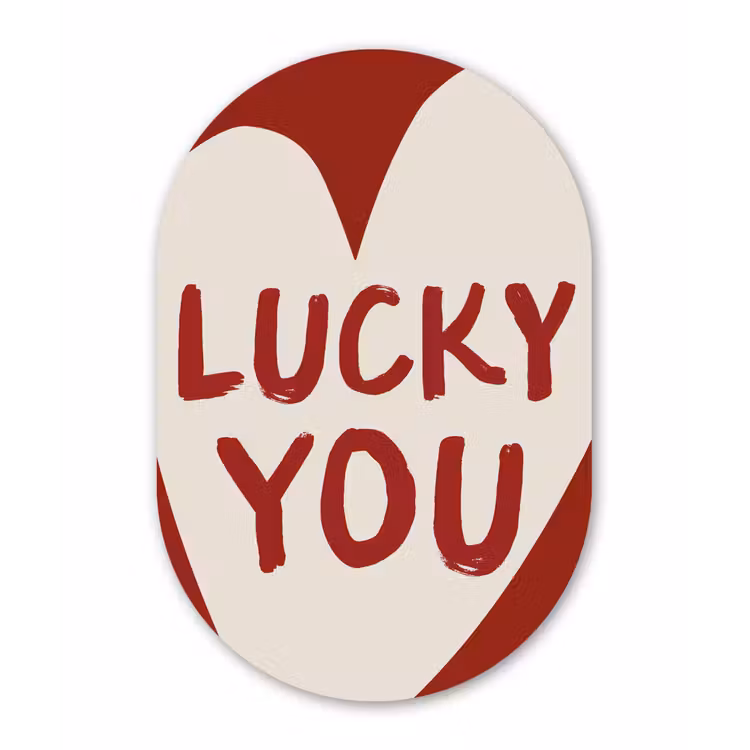 Lucky - Hart - Rood Wandcirkel Ovaal Forex klein -3d