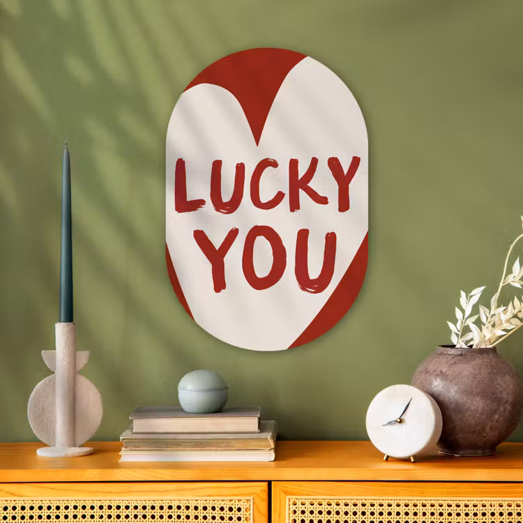 Lucky - Hart - Rood Wandcirkel Ovaal Forex klein -sfeer2