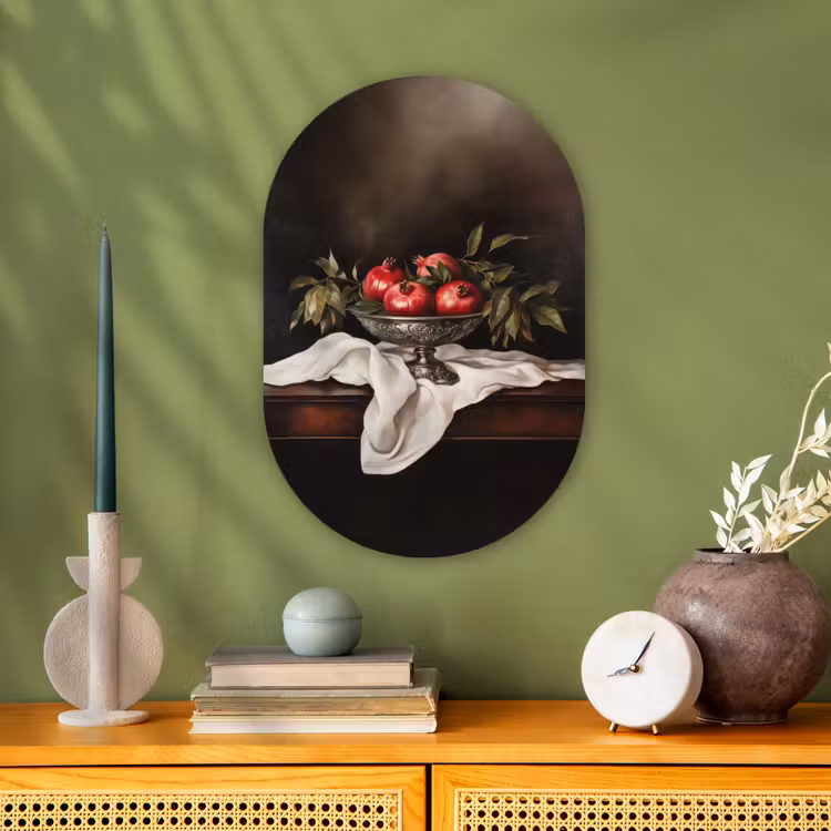 Granaatappels - Klassiek - Vintage Wandcirkel Ovaal Forex klein -sfeer2