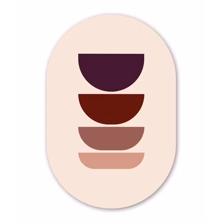 Harmonieus - Symmetrisch - Rood Wandcirkel Ovaal Forex klein -3d