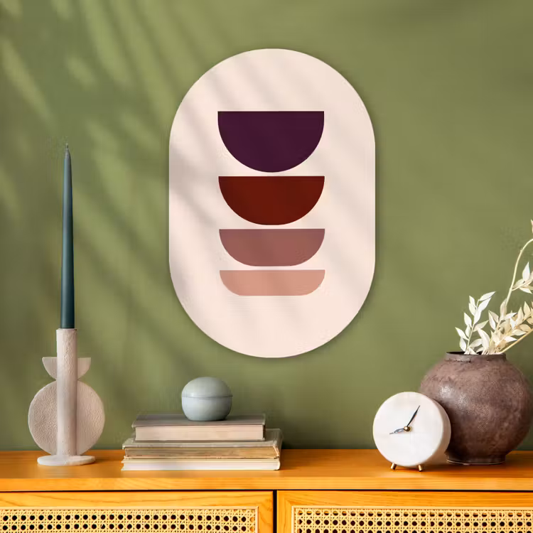 Harmonieus - Symmetrisch - Rood Wandcirkel Ovaal Forex klein -sfeer2