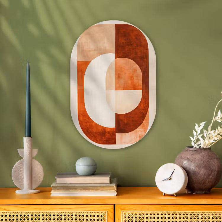 Illustratie - Abstract - Vormen - Rood Wandcirkel Ovaal Forex klein -sfeer2