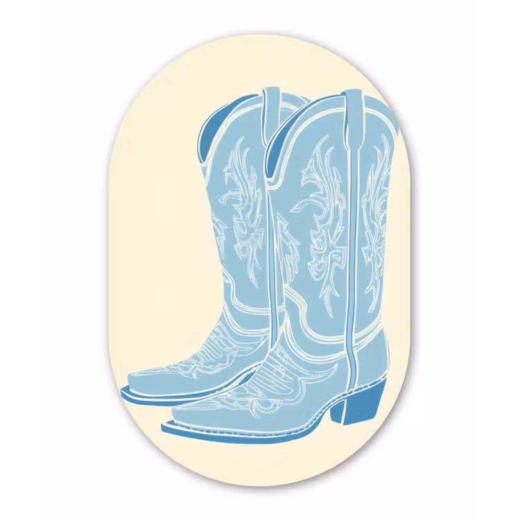 Illustratie - Cowboylaarzen - Patroon Wandcirkel Ovaal Forex klein -3d