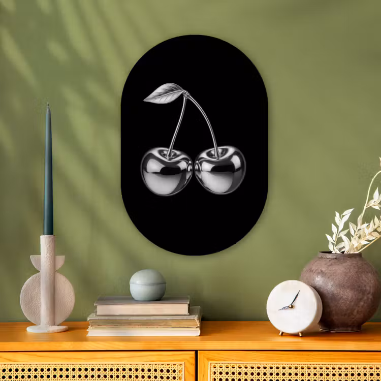 Kers - Luxueus - Metallic Wandcirkel Ovaal Forex klein -sfeer2