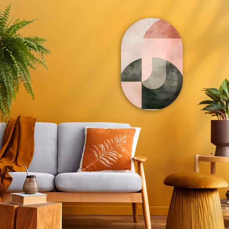 Cirkel - Abstract - Roze Wandcirkel Ovaal Forex klein -sfeer4