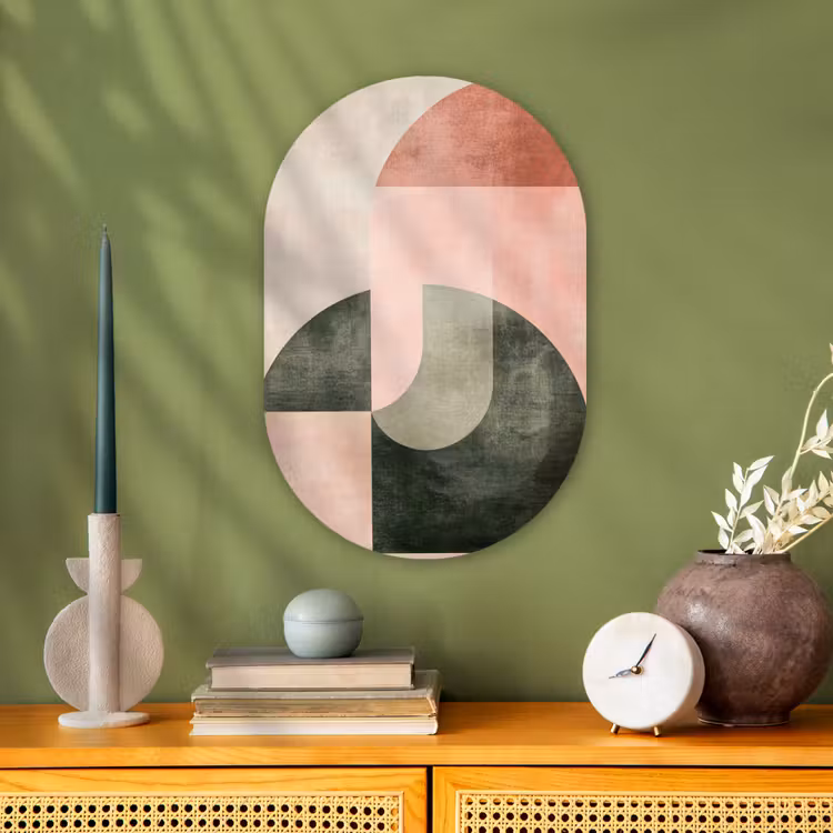 Cirkel - Abstract - Roze Wandcirkel Ovaal Forex klein -sfeer2