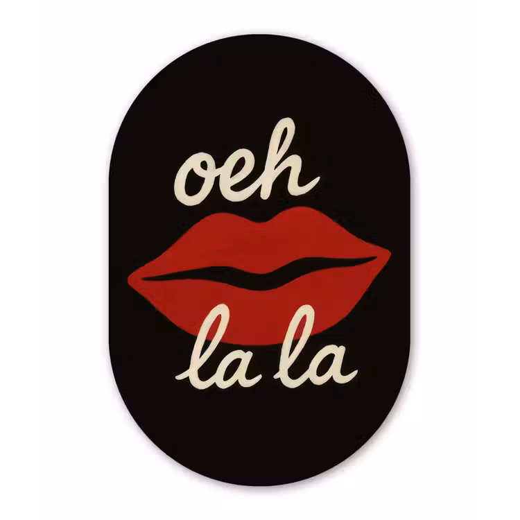 Lip - Rood - Quote Wandcirkel Ovaal Forex klein -3d