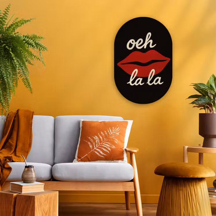 Lip - Rood - Quote Wandcirkel Ovaal Forex klein -sfeer4