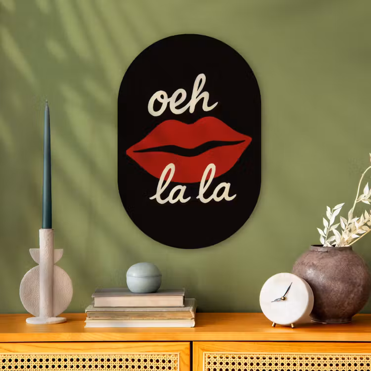 Lip - Rood - Quote Wandcirkel Ovaal Forex klein -sfeer2