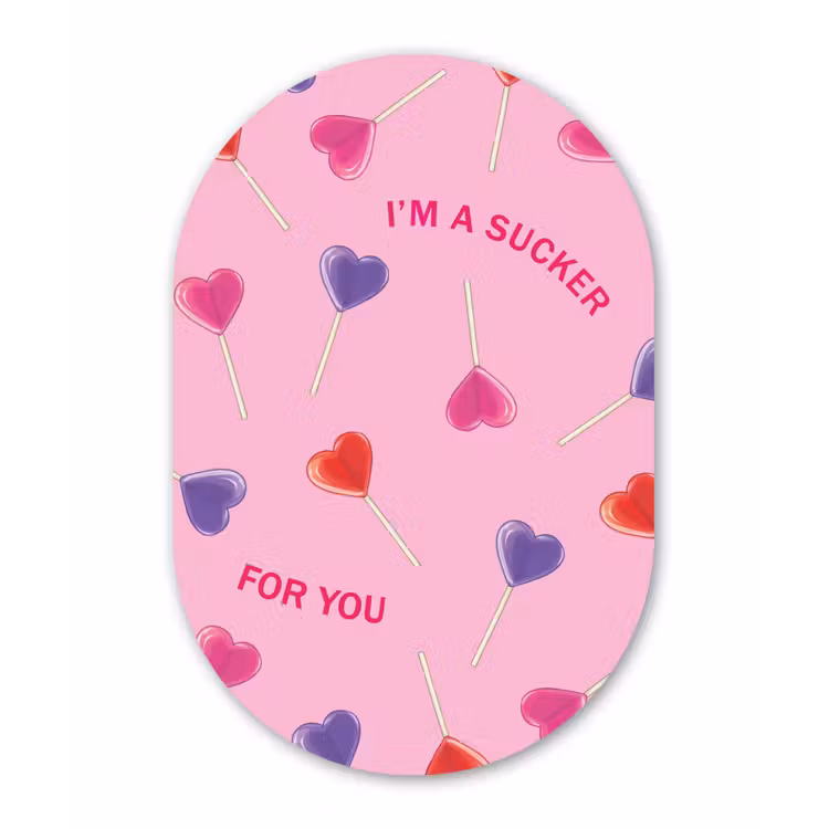 Lolly - Valentijn - Illustratie - Snoep Wandcirkel Ovaal Forex klein -3d