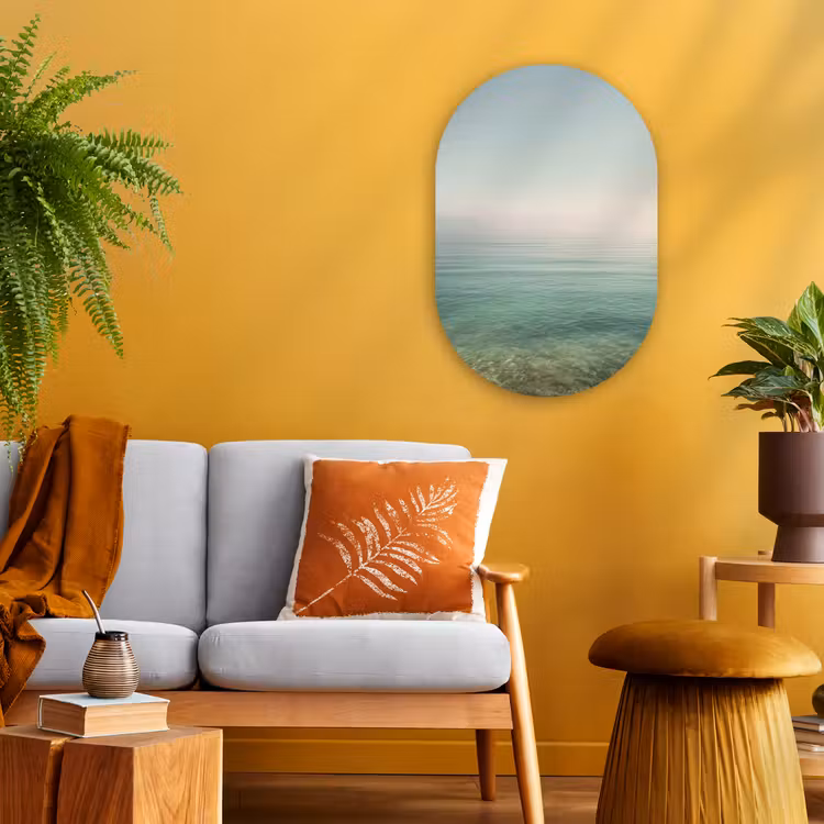Zee - Horizon - Blauw - Mist Wandcirkel Ovaal Forex klein -sfeer4
