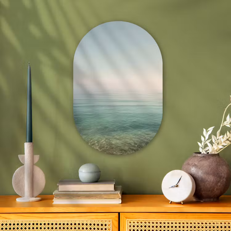 Zee - Horizon - Blauw - Mist Wandcirkel Ovaal Forex klein -sfeer2