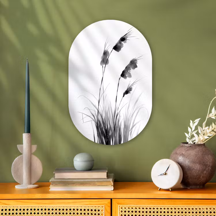 Minimalistisch - Stelen - Wit Wandcirkel Ovaal Forex klein -sfeer2