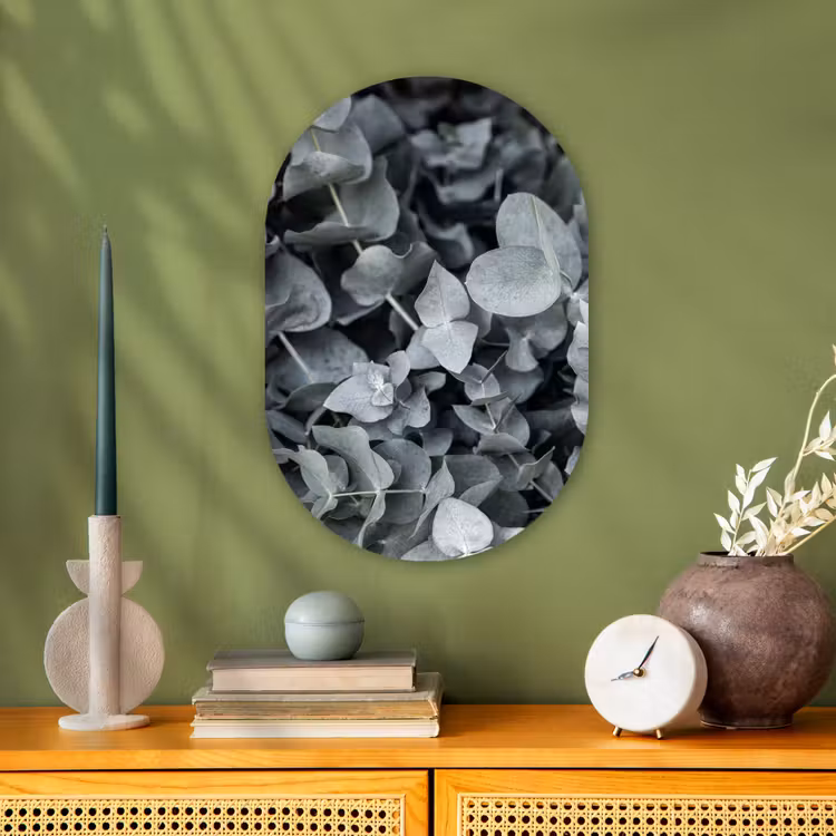 Natuur - Planten - Eucalyptus - Bladeren Wandcirkel Ovaal Forex klein -sfeer2
