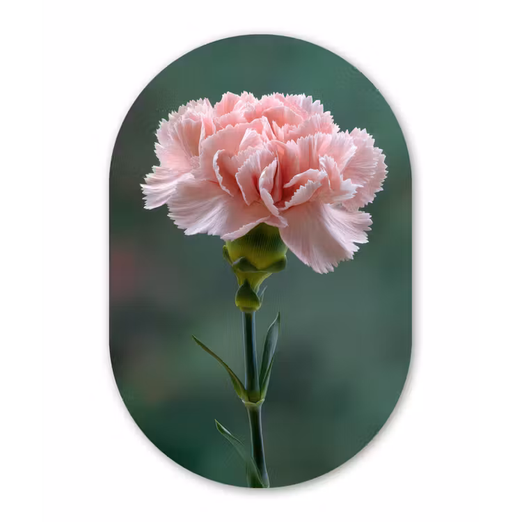 Anjer - Roze - Bloemblaadjes Wandcirkel Ovaal Forex klein -3d