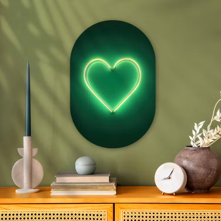 Neon - Groen - Licht Wandcirkel Ovaal Forex klein -sfeer2