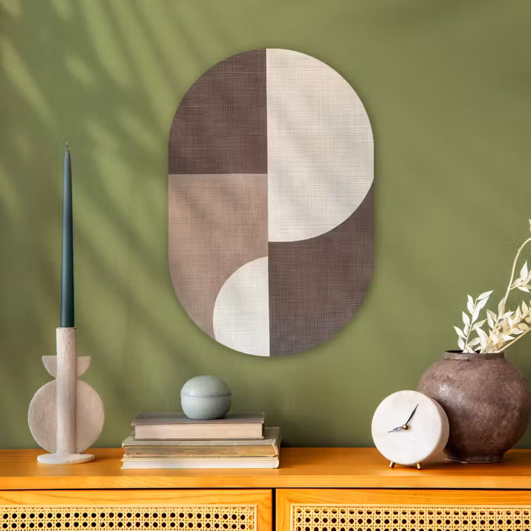 Raster - Halve cirkels - Contrast Wandcirkel Ovaal Forex klein -sfeer2