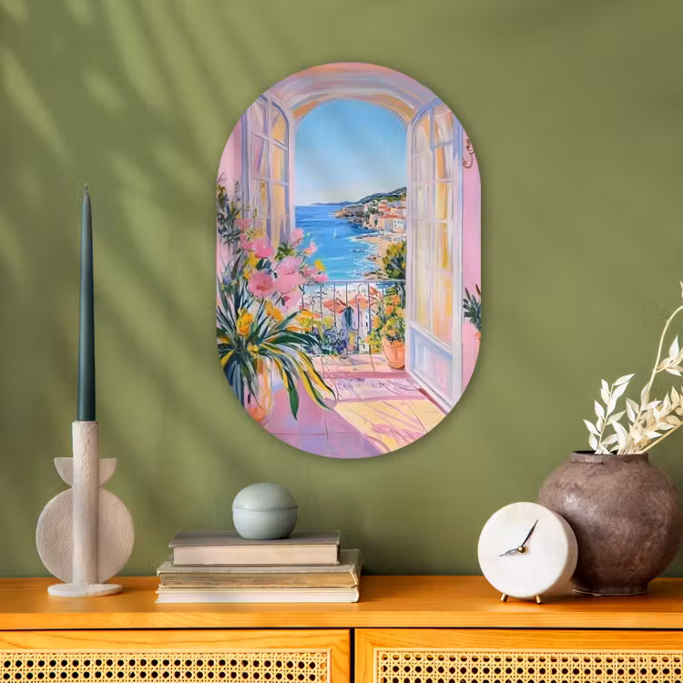 Roze - Buiten - Verf Wandcirkel Ovaal Forex klein -sfeer2