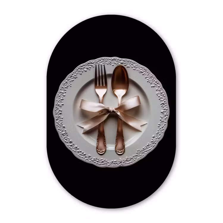 Rose - Strik - Bestek Wandcirkel Ovaal Forex klein -3d