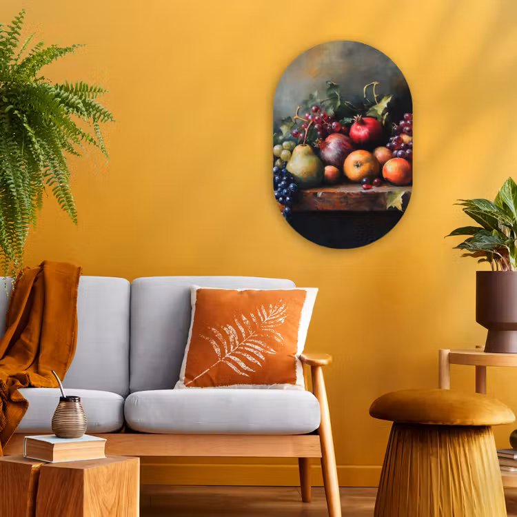 Rustiek - Stilleven - Fruit Wandcirkel Ovaal Forex klein -sfeer4