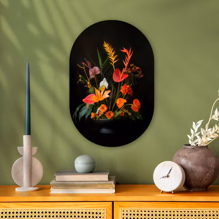 Schaal - Boeket - Bloemen Wandcirkel Ovaal Forex klein -sfeer2