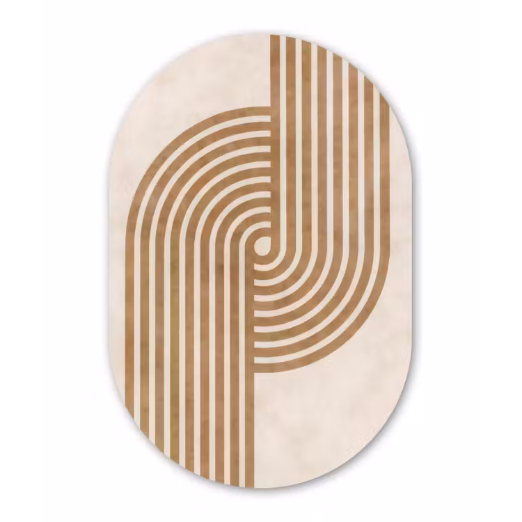Symmetrische bocht - Koperkleurig Wandcirkel Ovaal Forex klein -3d