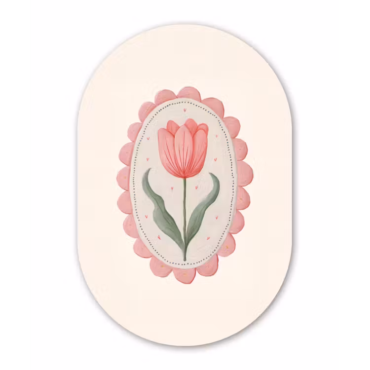 Tulp - Lijst - Ovaal - Illustratie Wandcirkel Ovaal Forex klein -3d