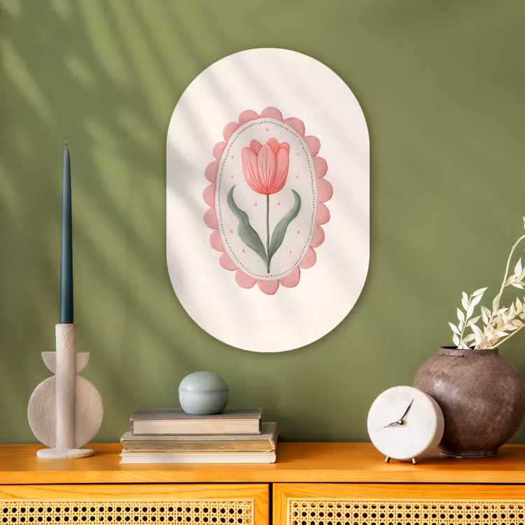 Tulp - Lijst - Ovaal - Illustratie Wandcirkel Ovaal Forex klein -sfeer2