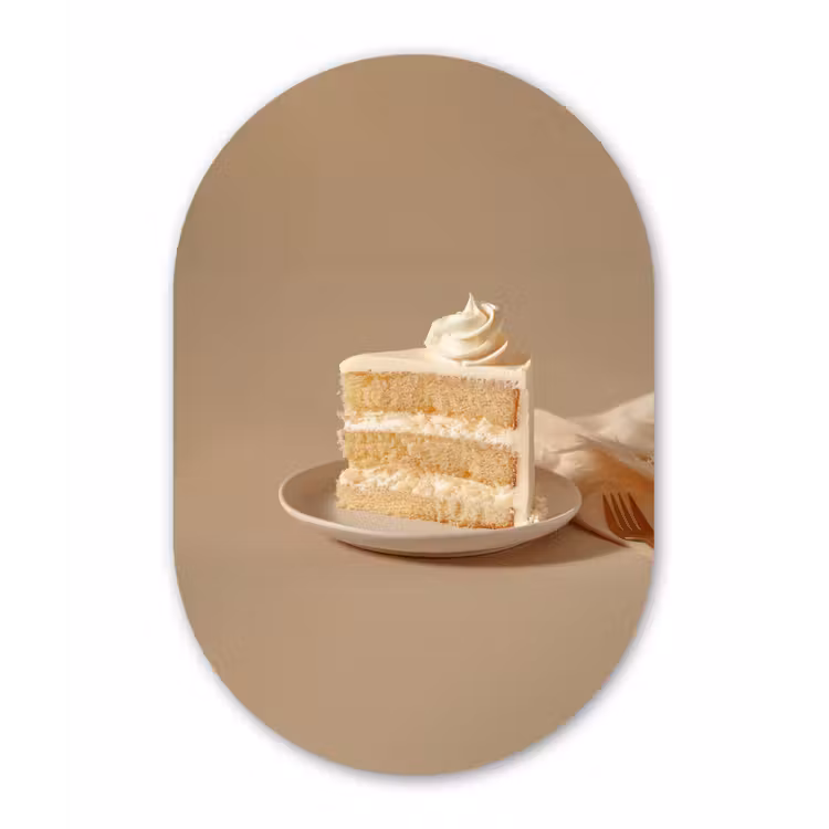 Vanilletaart - Cake - Romig Wandcirkel Ovaal Forex klein -3d