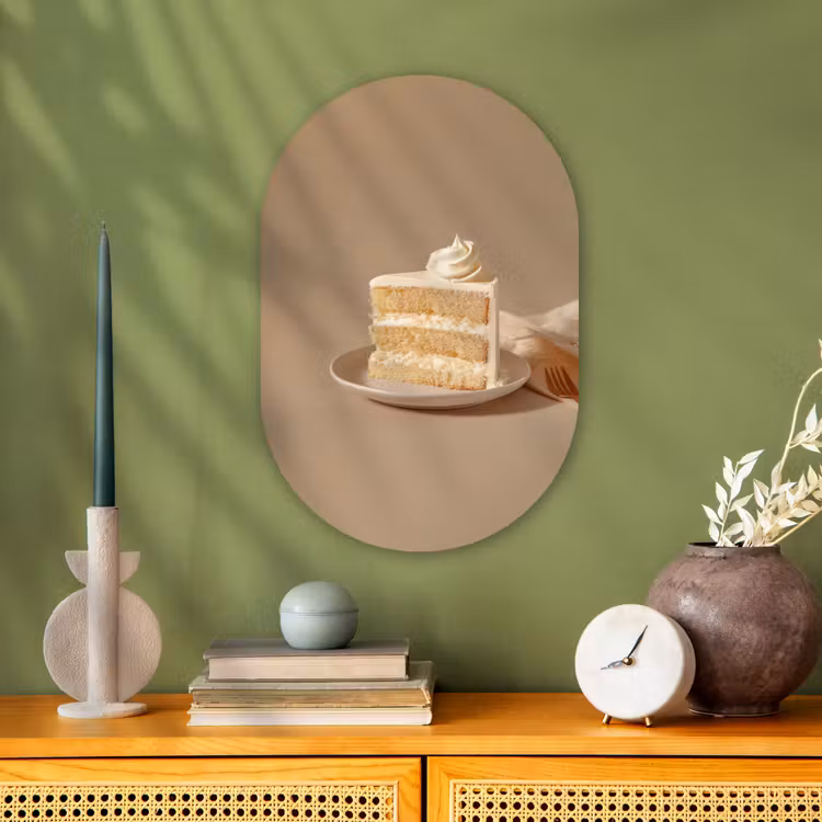 Vanilletaart - Cake - Romig Wandcirkel Ovaal Forex klein -sfeer2