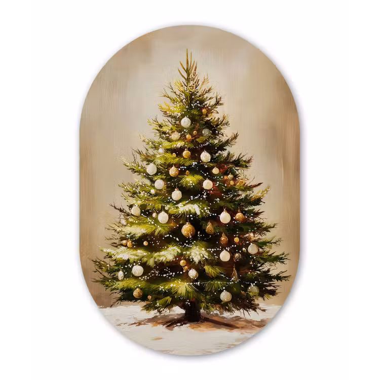Kerst - Sfeer - Groen Wandcirkel Ovaal Forex klein -3d