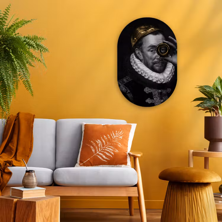 Willem van Oranje - Adriaen Thomasz - Goud - Lens Wandcirkel Ovaal Forex klein -sfeer4