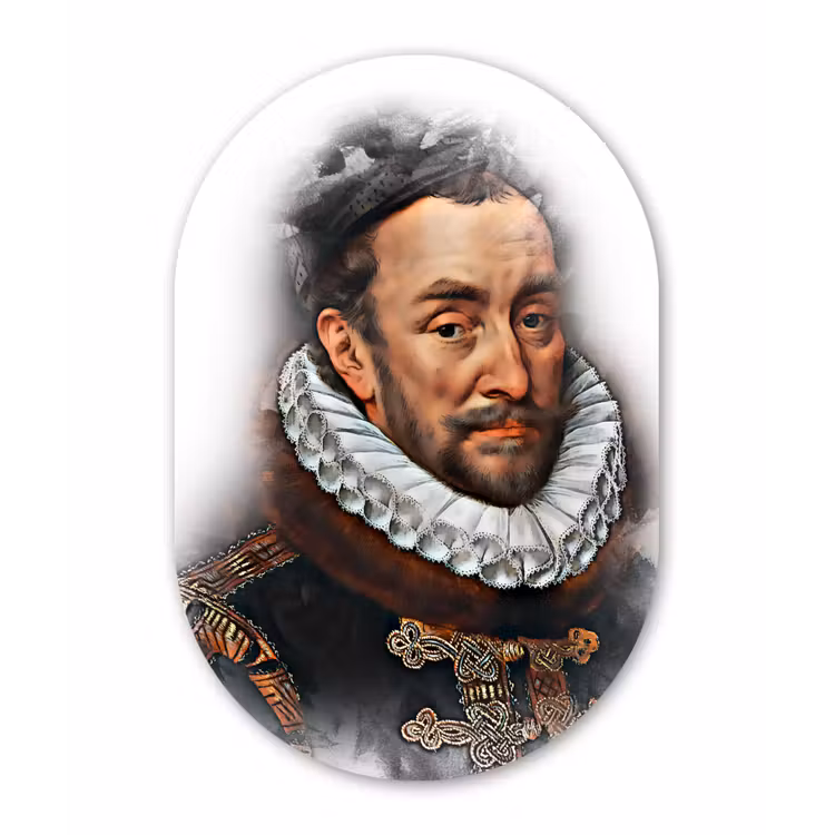 Willem van Oranje - Adriaen Thomasz - Rook Wandcirkel Ovaal Forex klein -3d